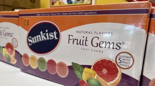 Sunkist Fruit Gems packaging, from a Jewish Telegraphic Agency story